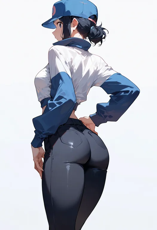masterpiece, best quality, score_7, safe, pokemon bw (anime), solo, simple background — by k3scat, made with ComfyUI