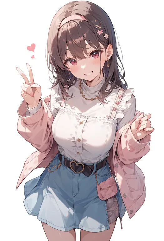 masterpiece, best quality, score_7, safe, sakura no sekai, solo, simple background — by k3scat, made with ComfyUI