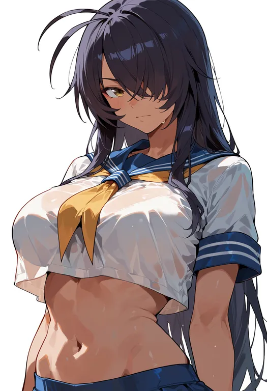 masterpiece, best quality, score_7, safe, kan'u unchou (ikkitousen), ikkitousen, solo, upper body, simple background — by k3scat, made with ComfyUI