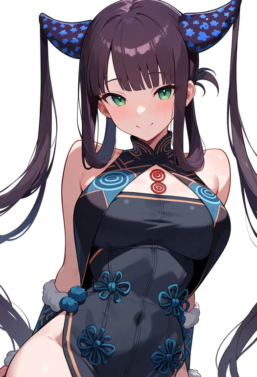 masterpiece, best quality, score_7, safe, yang guifei (second ascension) (fate), solo, upper body, simple background — by k3scat, made with ComfyUI