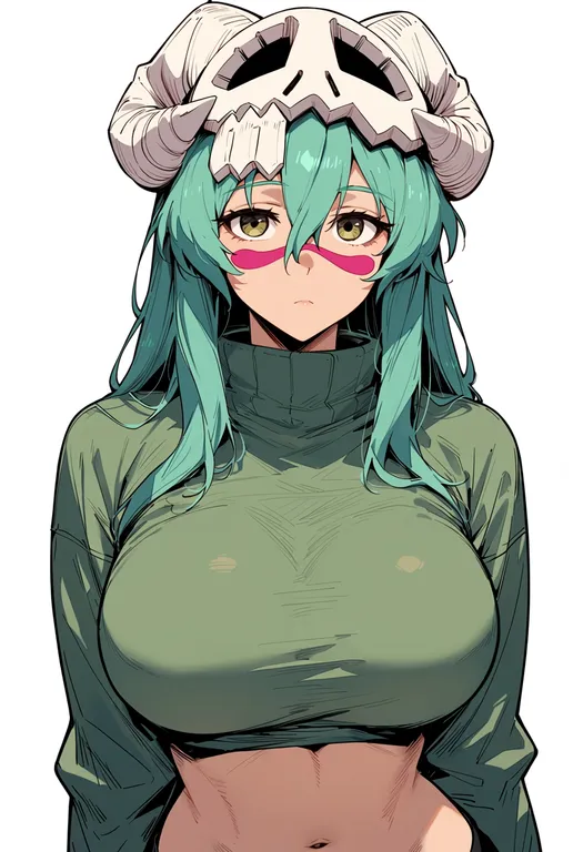masterpiece, best quality, score_7, safe, nelliel tu odelschwanck, solo, upper body, simple background — by k3scat, made with ComfyUI