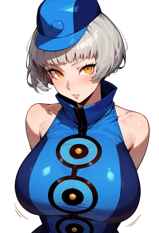 masterpiece, best quality, score_7, safe, elizabeth (persona), persona, solo, upper body, simple background — by k3scat, made with ComfyUI