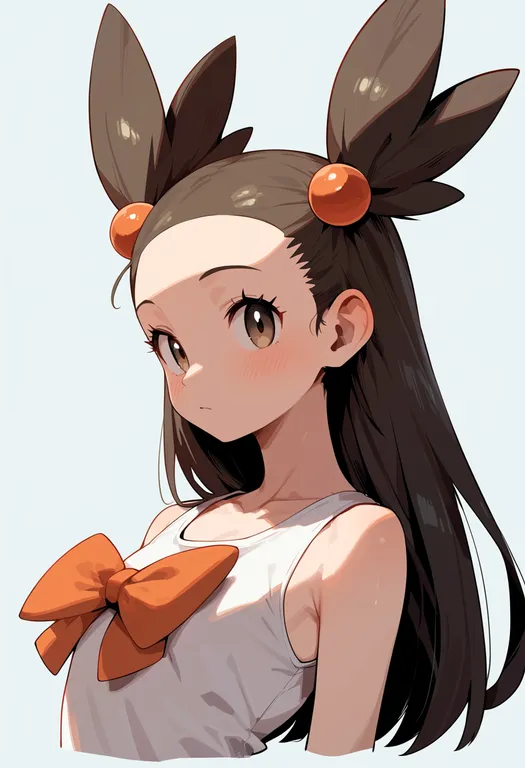 masterpiece, best quality, score_7, safe, jasmine (pokemon), pokemon, solo, upper body, simple background — by k3scat, made with ComfyUI