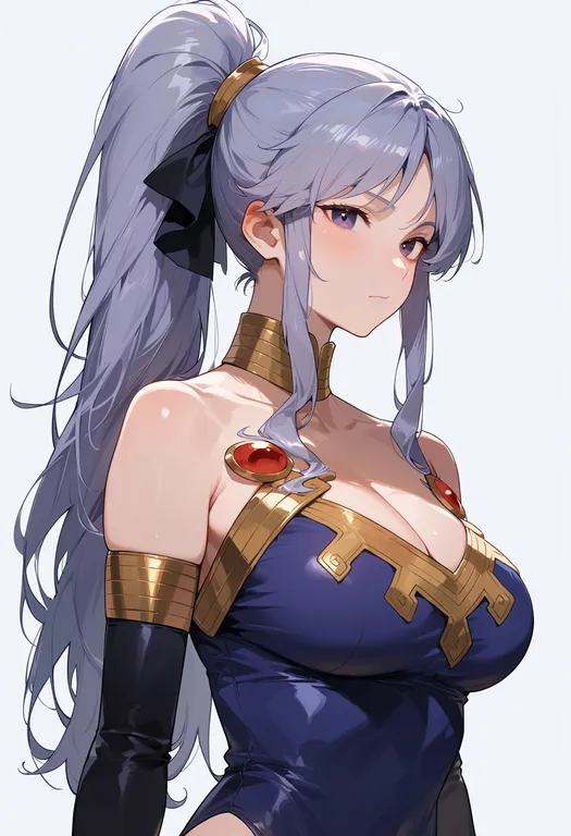 masterpiece, best quality, score_7, safe, ishtar (fire emblem), fire emblem, solo, upper body, simple background — by k3scat, made with ComfyUI