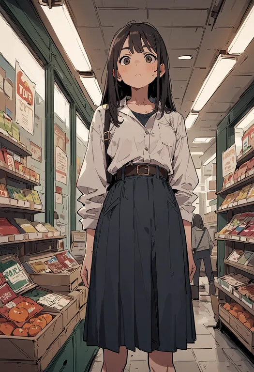 masterpiece, best quality, score_7, safe, market stall, 1girl, solo — by k3scat, made with ComfyUI
