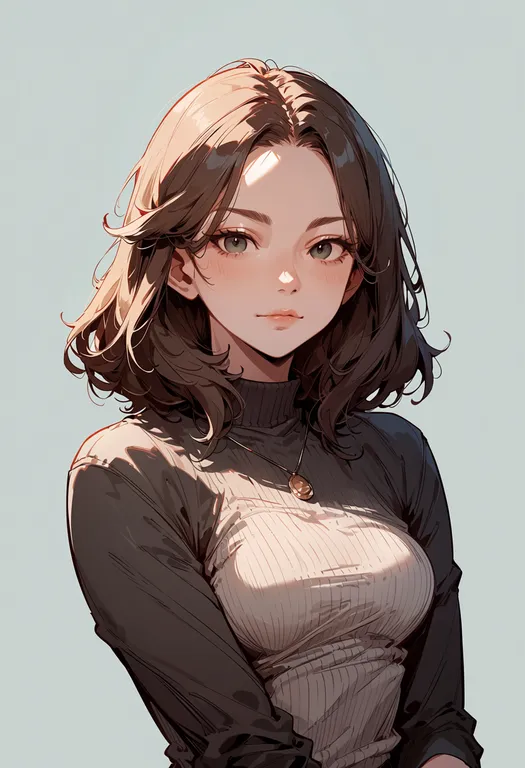 masterpiece, best quality, score_7, safe, mont blanc (food), 1girl, solo, upper body, simple background — by k3scat, made with ComfyUI
